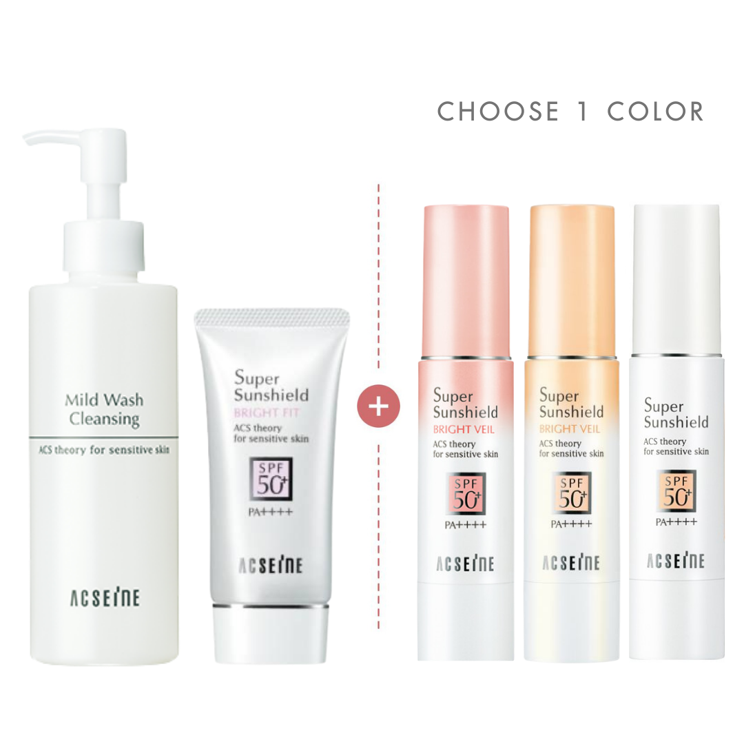 SUMMER 3 STEPS : Mild Wash Cleansing, Sunshield Bright FIT  & UV Base 1 Color